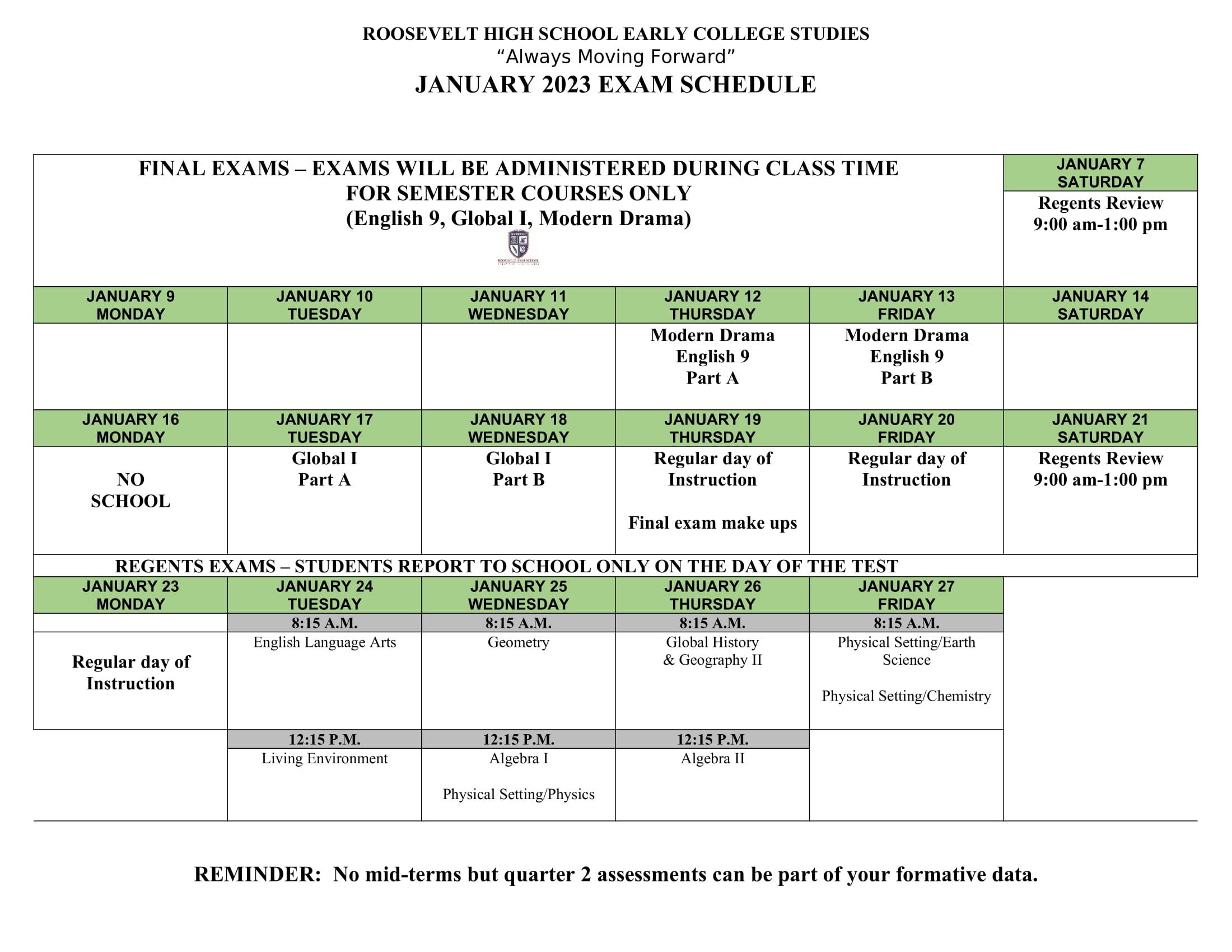 Roosevelt High School Early College Studies / Homepage